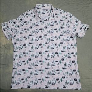 Mizzen+Main White Polo with Desert/Golf Print